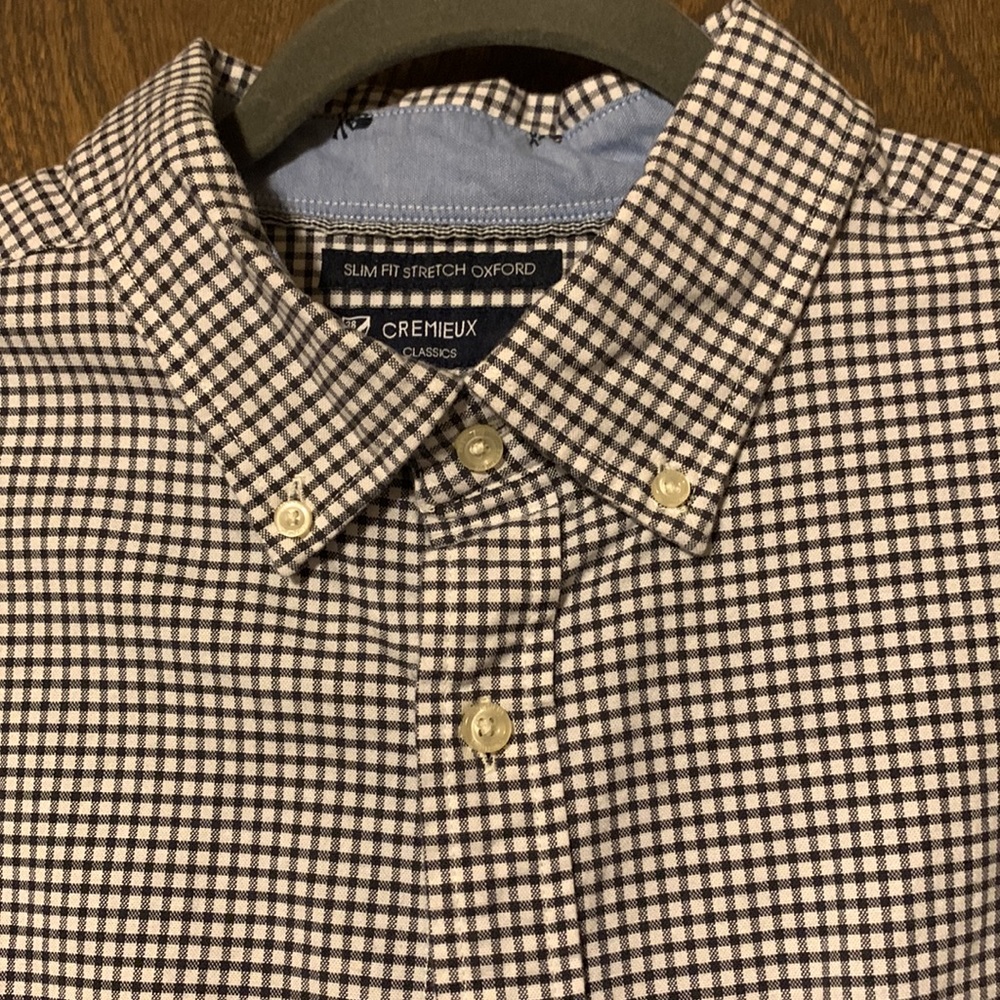 Cremieux Classics Slim Fit Stretch Oxford XXL Black & White